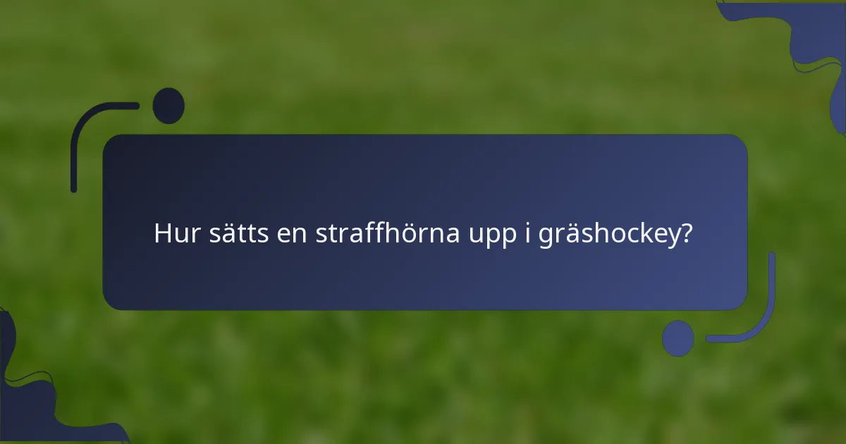 Hur sätts en straffhörna upp i gräshockey?