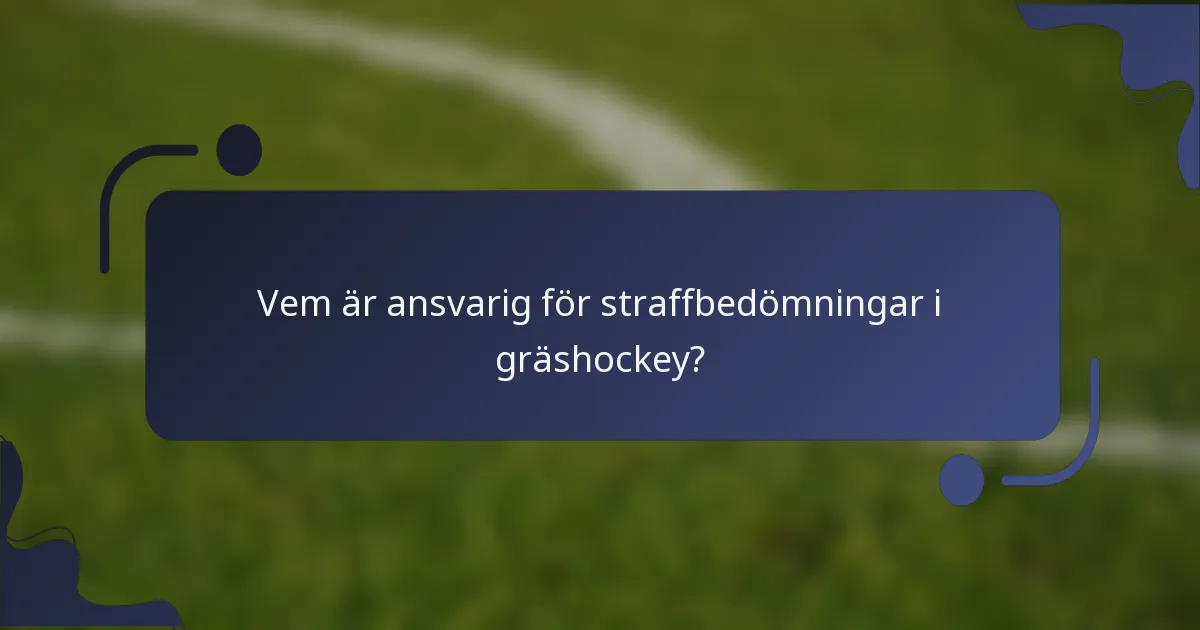 Vem är ansvarig för straffbedömningar i gräshockey?