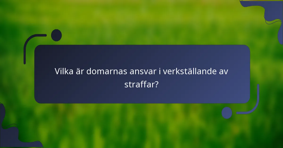Vilka är domarnas ansvar i verkställande av straffar?