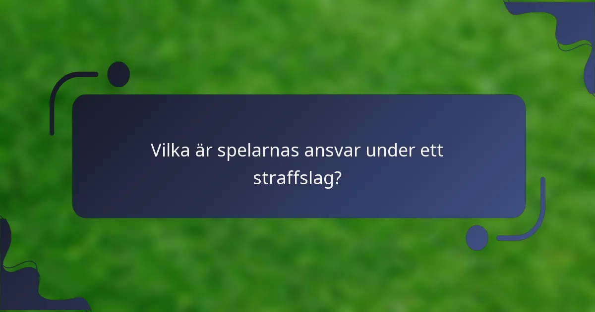 Vilka är spelarnas ansvar under ett straffslag?