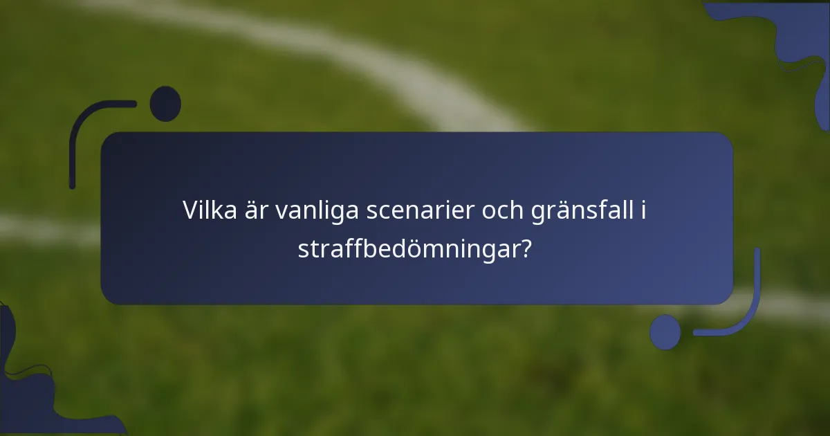 Vilka är vanliga scenarier och gränsfall i straffbedömningar?
